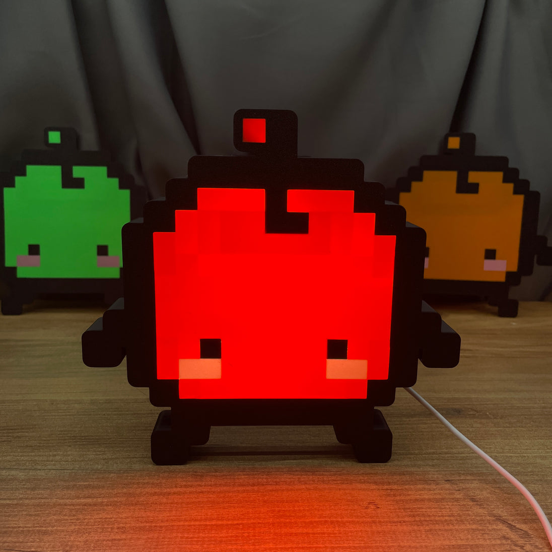 Stardew Valley inspired Junimo desk lamp close up