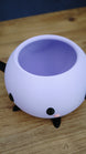 Close-up top view of a purple Stardew Valley Junimo planter pot showing the open hollow interior for plants or storage.
