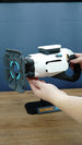 Subnautica 2 Sonic Resonator replica being held to demonstrate its large display scale, with front emitter, rear grip and collector stand visible