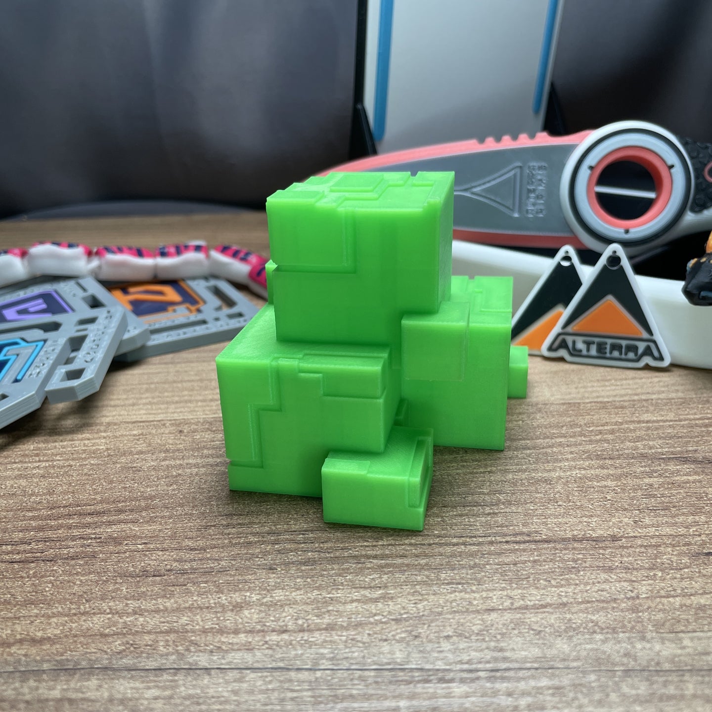 3D printed Subnautica Ion Cube on desk