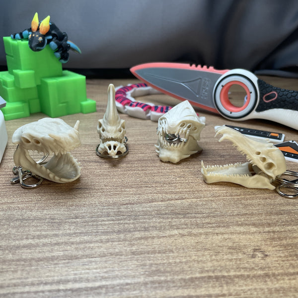 Subnautica Leviathan skull keyrings collection