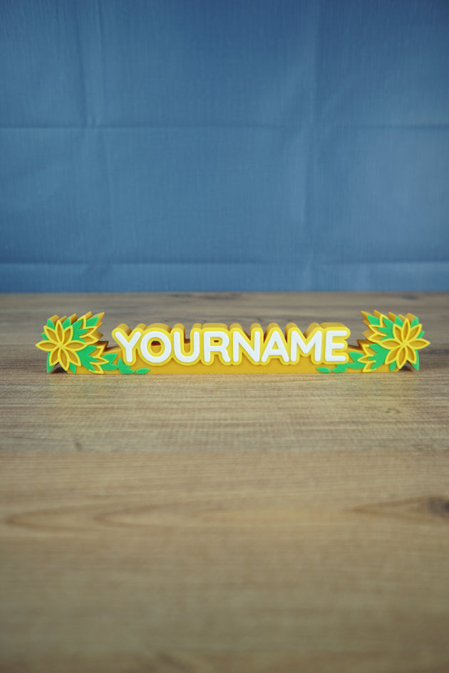 Sunny Blossoms Nameplate Palia 3D printed custom sign