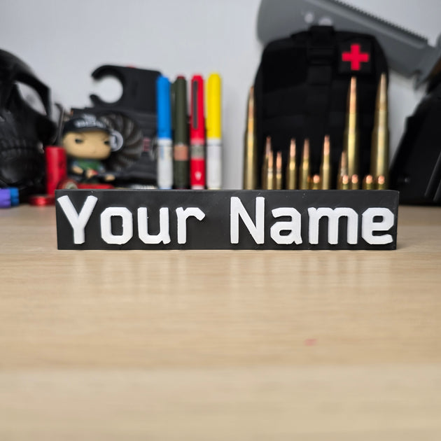 Personalized Escape From Tarkov Font Nameplate – Front View