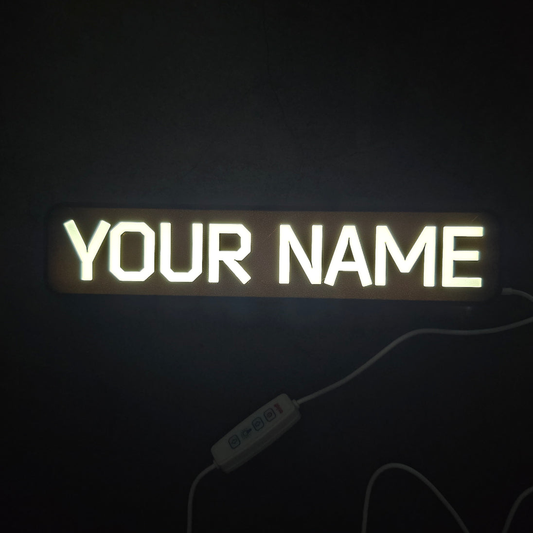 Standard Edition Tarkov LED Nameplate – White Custom Engraved Gamer Sign Glow