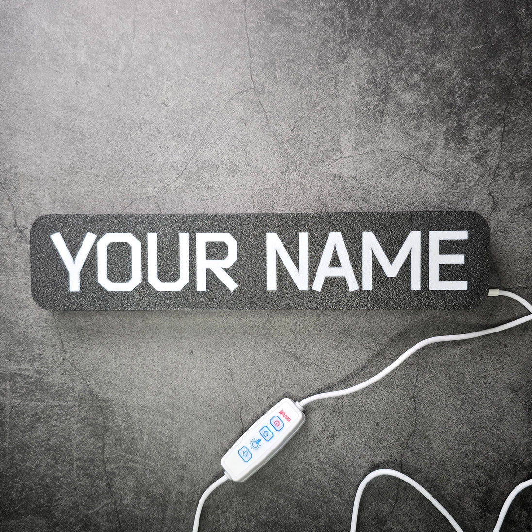 Standard Edition Tarkov LED Nameplate – White Custom Engraved Gamer Sign