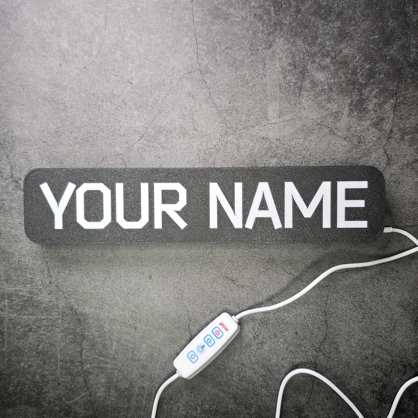 Standard Edition Tarkov LED Nameplate – White Custom Engraved Gamer Sign