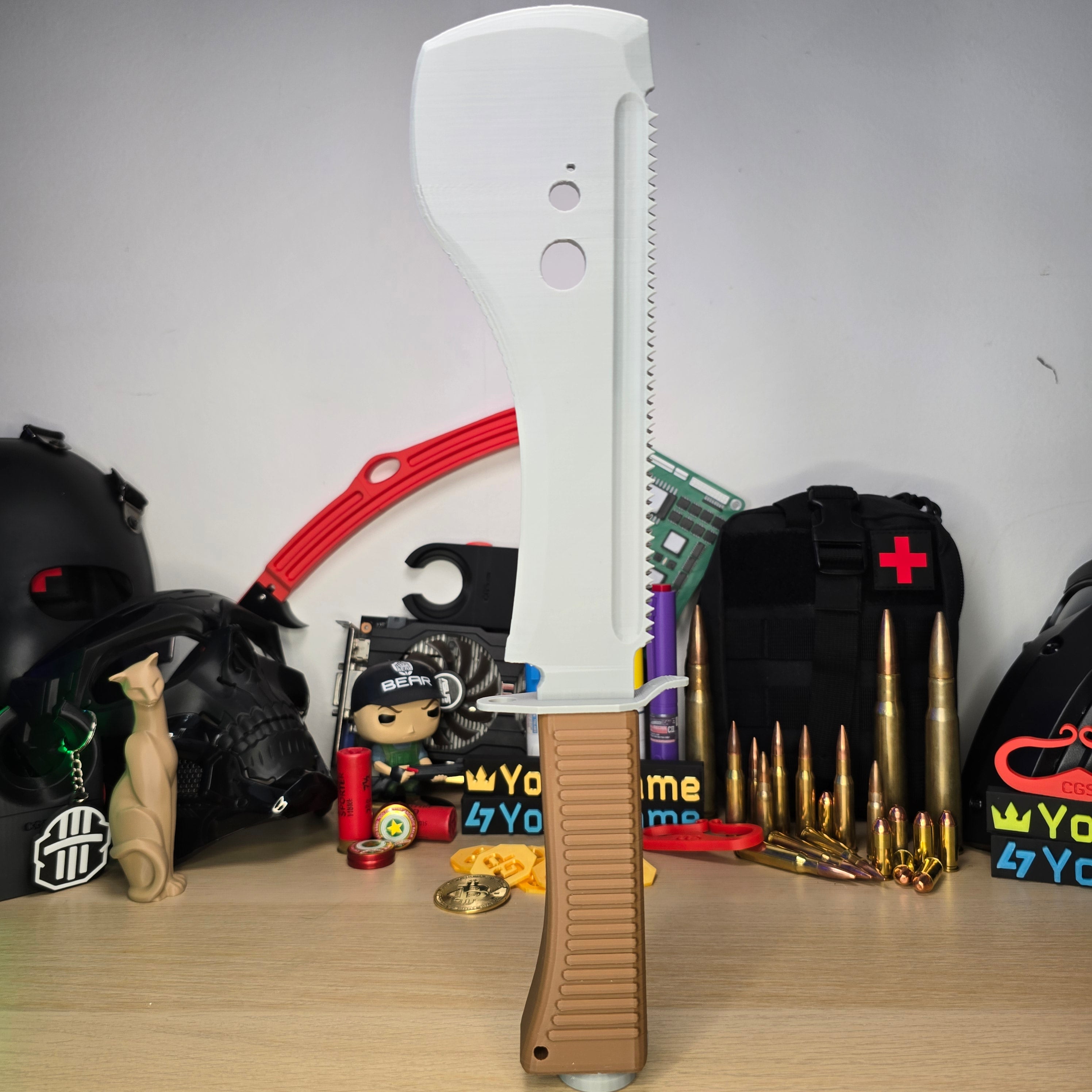 Front view of UVSR Taiga-1 Survival Machete Replica – Tarkov